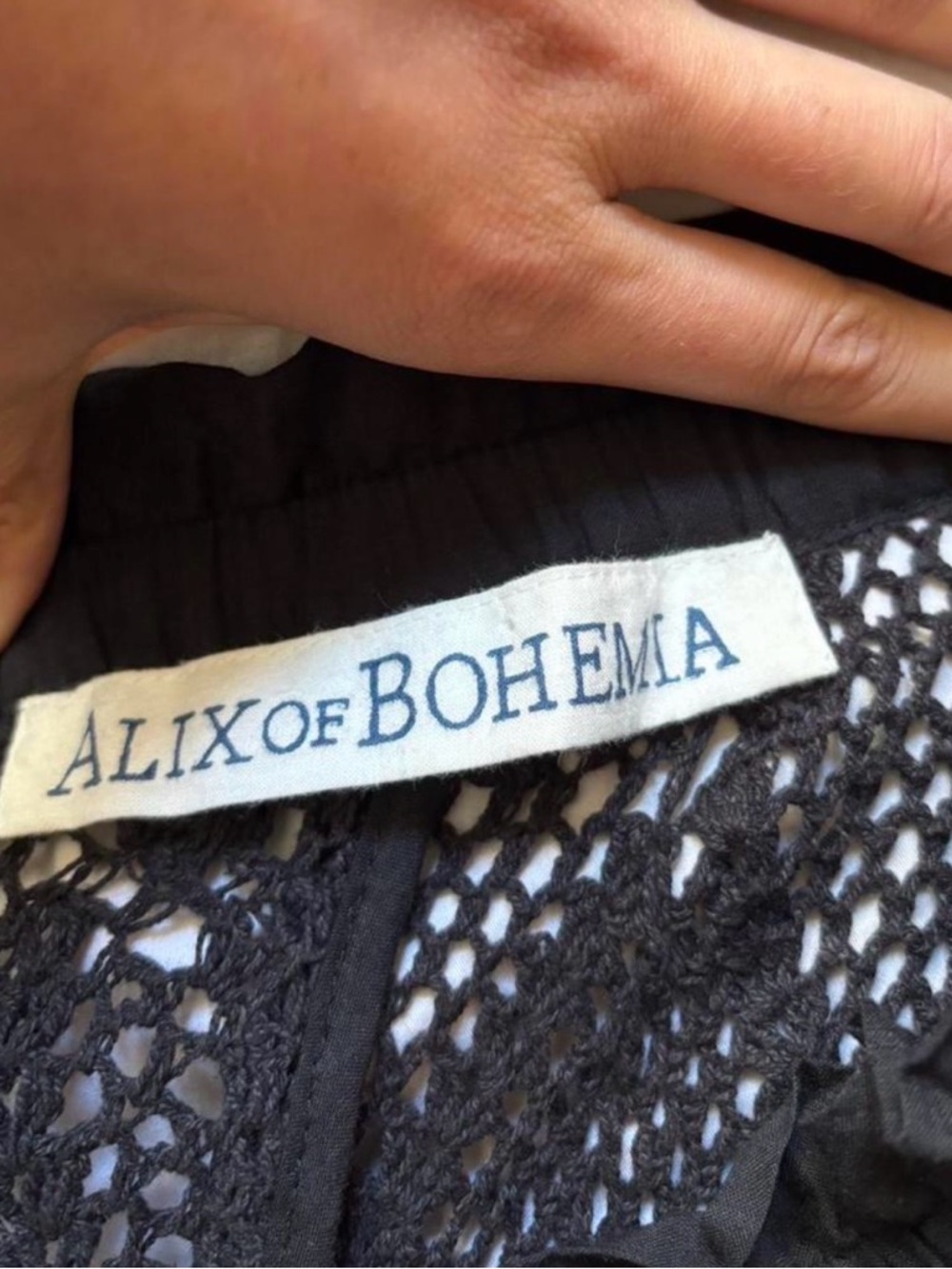 Alix Of Bohemia Black Crochet Wide-Leg Pants - Picture 2 of 3
